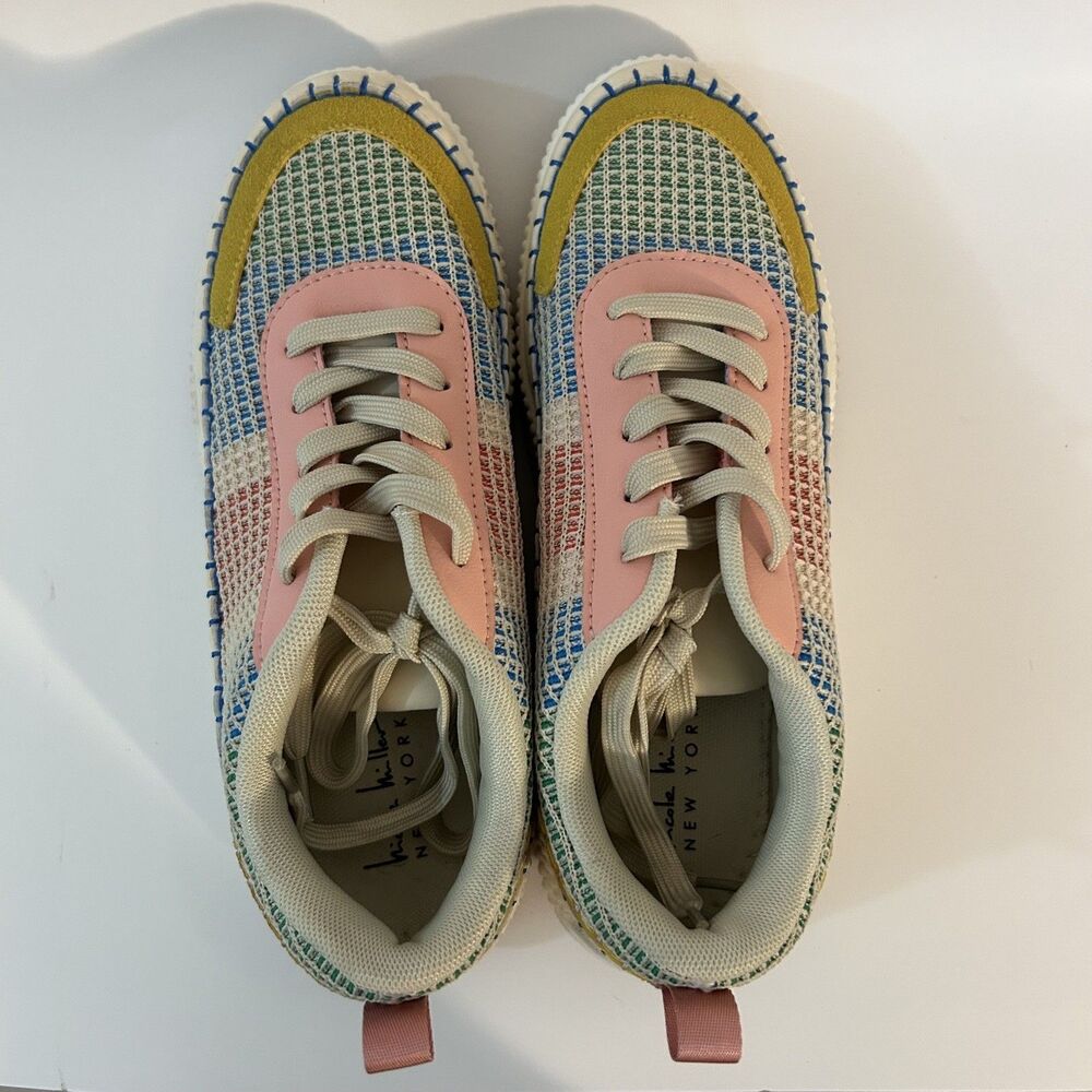 Nicole Miller New York BRITA Woven Mixed Media‎ Platform Sneakers Womens Size 8 - Picture 5 of 6